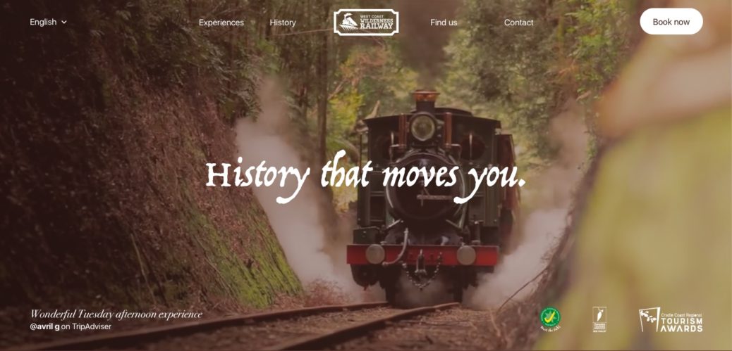 West Coast Wilderness Railway Website Redesign Mock-up